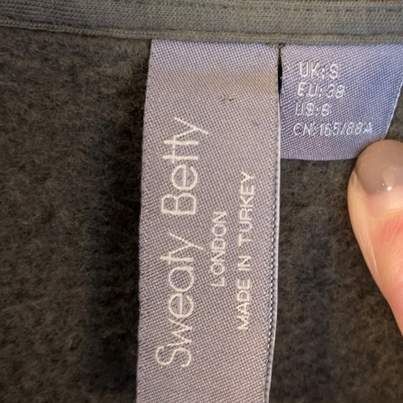 Sweaty Betty London Sherpa Quarter Zip Pullover Sweatshirt Olive Green Womens S - Picture 5 of 8